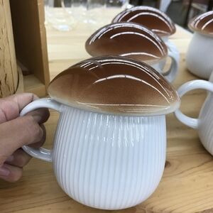 Mushroom Lidded Ceramic Mug